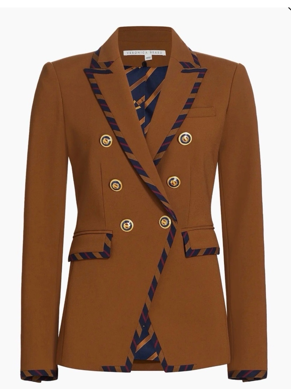 Veronica Beard Miller Striped-Trim Dickey Jacket. NWT